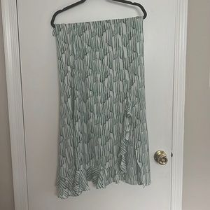 Top shop white, mint, and black skirt. Ruffle and slit.